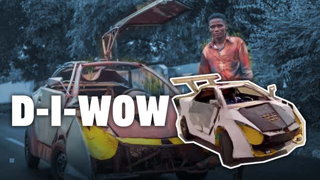 Image for article titled This Kid From Ghana Hand Built A Car Out Of Scraps And It&#39;s Fantastic