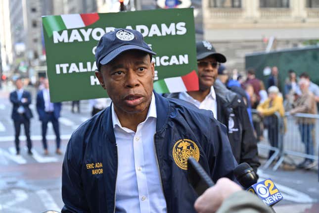 Photo by: NDZ/STAR MAX/IPx Mayor Eric Adams at the 78th annual Columbus Day Parade on October 10, 2022 in New York.