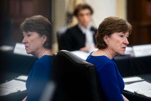 Image for article titled Susan Collins Inches Closer to Getting Finally and Eternally Fucked