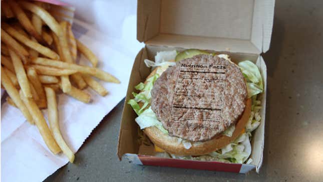 Image for article titled McDonald&#39;s Prints Calorie Count Right Onto Meat