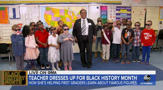 Image for article titled 1st Grade Teacher Brings Black Excellence to the Classroom by Dressing Up as Historical Figures During Black History Month