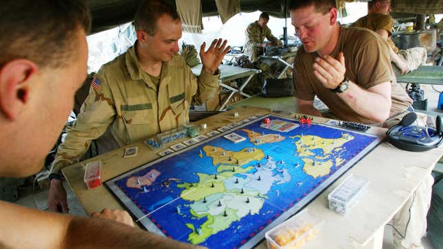 Soldiers playing Risk