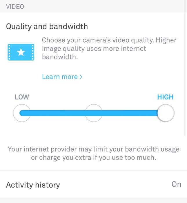 nest aware bandwidth usage