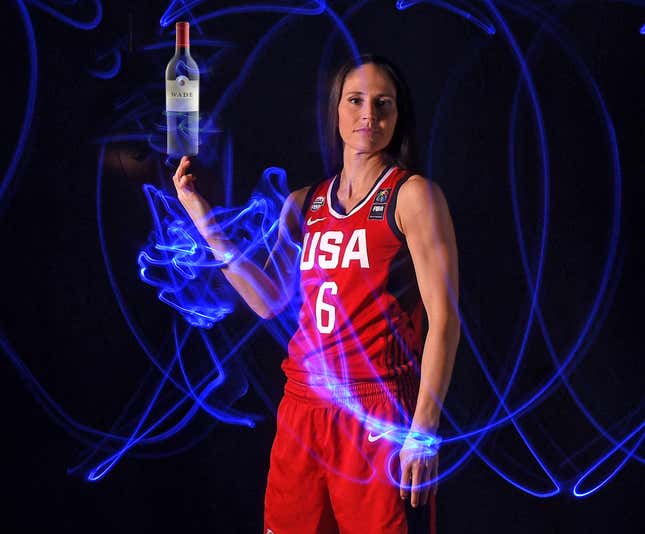 Sue Bird expects us to believe drinking wine is for longevity. 