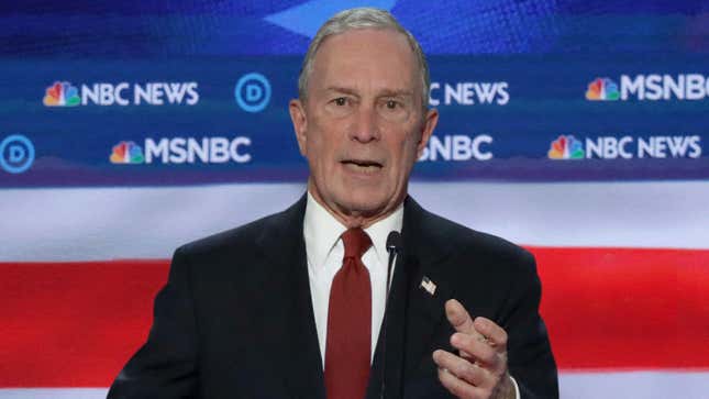 Image for article titled ‘I’ll Rule You Peasants With An Iron Fist,’ Says Bloomberg To Standing Ovation During DNC Debate