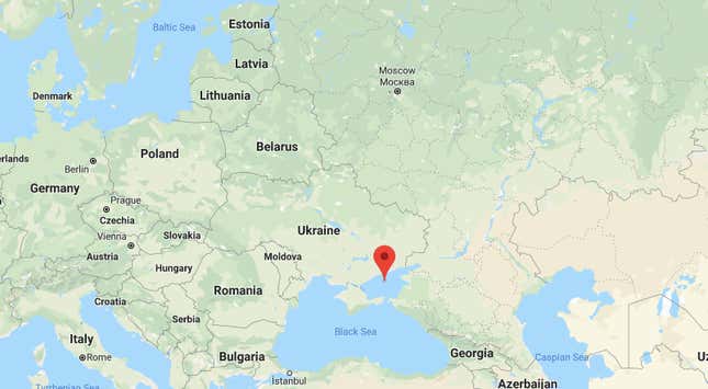 That pin is the Sea of Azov.