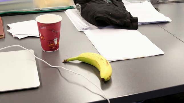 Image for article titled Unclear What Coworker With Banana On Desk All Day Waiting For