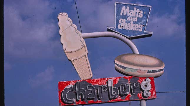 Charburg ice cream sign, E. Main Street, Enid, Oklahoma