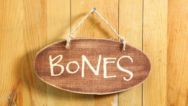 Image for article titled Mom’s Latest Halloween Decoration Just Rustic Wooden Sign That Says ‘Bones’