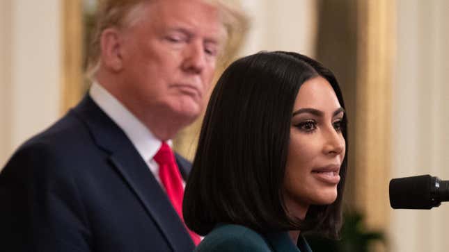 Image for article titled Kim Kardashian Visits Trump to Discuss Criminal Justice Reform That Isn&#39;t Really Criminal Justice or Reform…or Even Trump’s