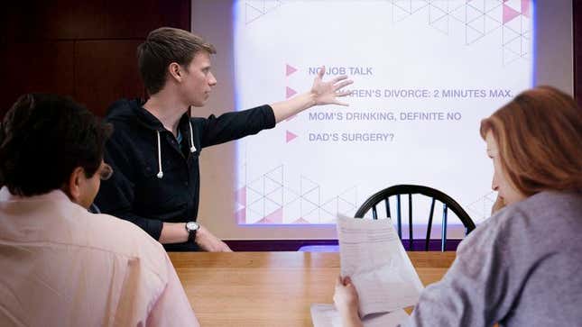 Image for article titled Siblings Gather Around PowerPoint To Hash Out Off-Limits Topics For Thanksgiving
