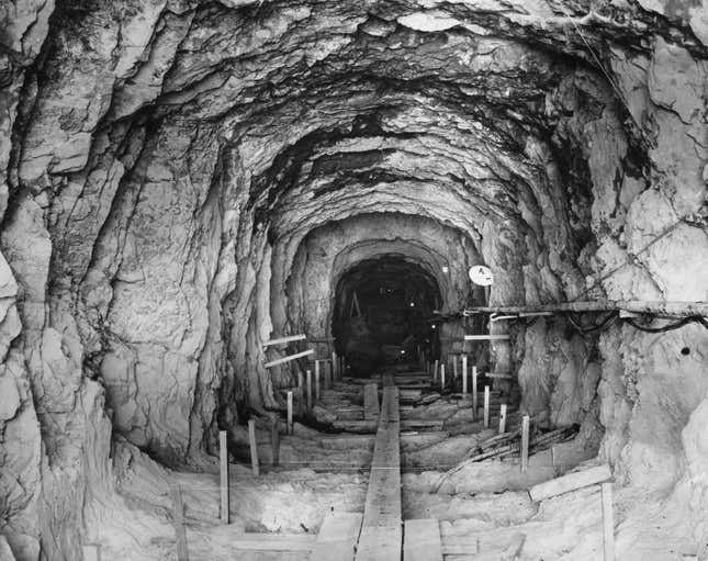 30th January 1935: The interior of one of four new sewer tunnels at Mumbles in Swansea that will serve the whole of the city.