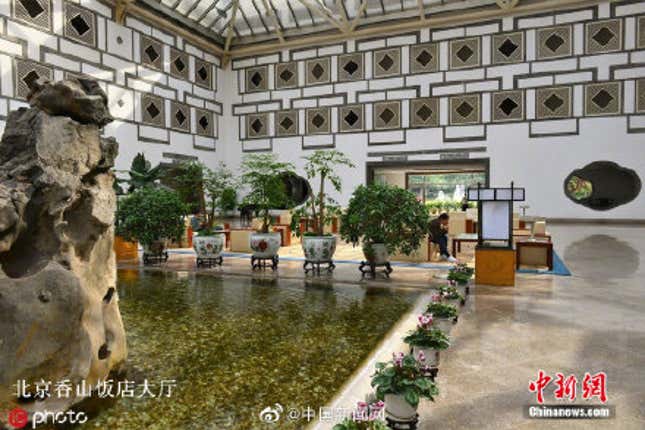 The Beijing Fragrant Hill hotel, designed by Pei.