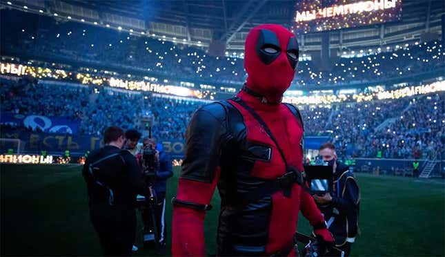 Image for article titled Russian Footballer Wins League, Gets Medal Dressed As Deadpool