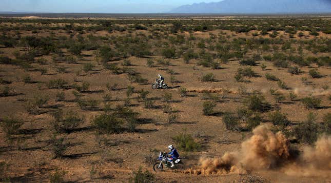 Image for article titled Photos: The epic landscape of the Dakar Rally, seen from above