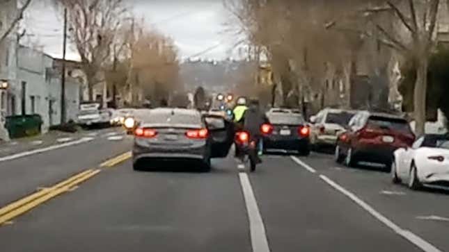 Driver hitting cyclists with their passenger door