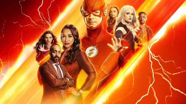 Poster for The CW's The Flash featuring the main cast.