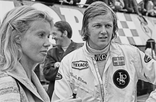 Ronnie Peterson and wife Barbro at the 1973 British Grand Prix