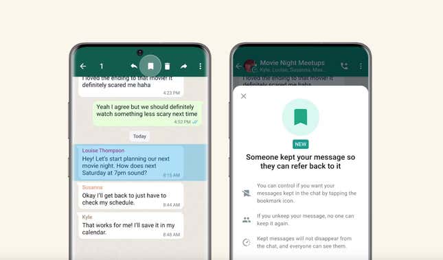 WhatsApp ahora permite guardar mensajes que desaparecen