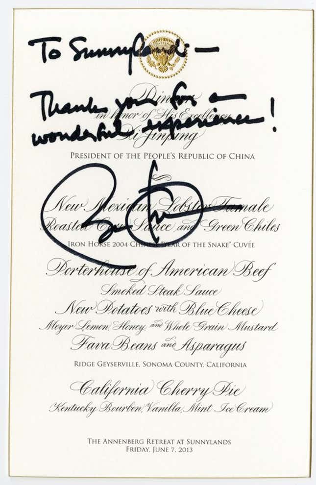 Image for article titled Trump is serving Xi Jinping a very, very basic dinner
