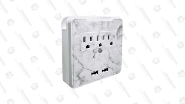 GlamSocket Decorative Multi-Outlet &amp; Dual USB Port Surge Protector + Phone Holder | $25 | StackSocial | Use coupon code KJD10SAVE to take an extra 10% off