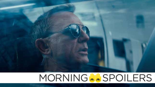 Daniel Craig's James Bond, wearing sunglasses, sits in the passenger seat of a small stealth plane.