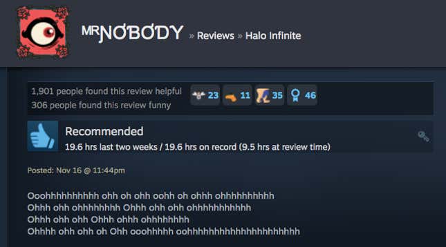 Image for article titled Halo Infinite’s Multiplayer, As Told By Steam Reviews