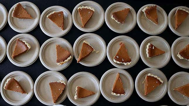 Slices of Thanksgiving pie