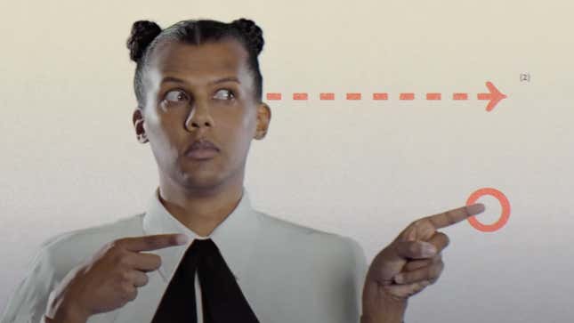 Stromae in the music video for “Sante”