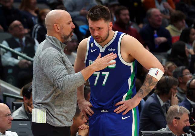 Jason Kidd (left) had a lot to say about “maturity” following the Mavs’ 111-108 loss to the Lakers.