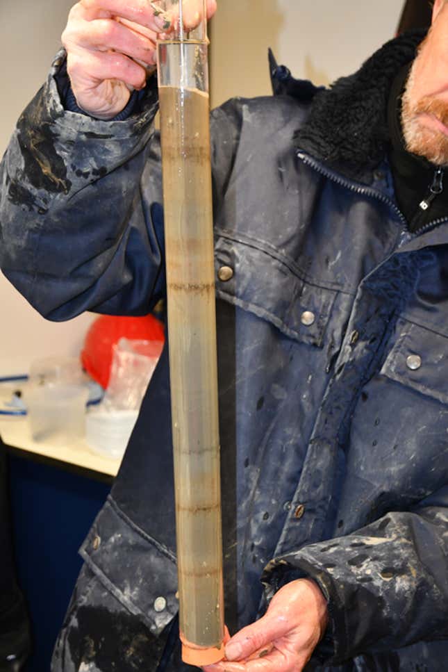 A sediment core retrieved from the Atacama Trench during an expedition with the research vessel R/V Sonne.
