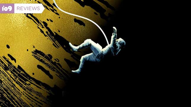 A drop of the cover for Project Hail Mary by Andy Weir features an astronaut floating connected by a cord to something unkown.