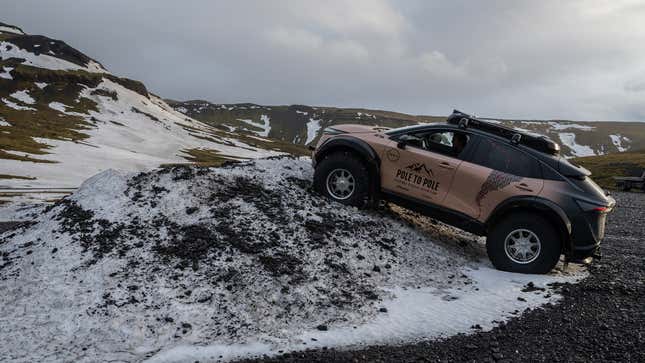 Image for article titled This Nearly Stock Nissan Ariya Is Going on a Pole to Pole Adventure
