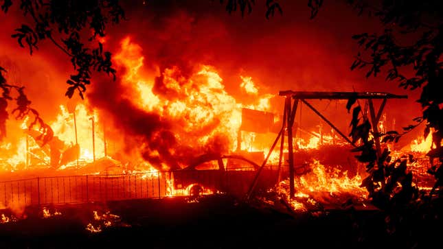 The Complex Fire burns in California in 2020.