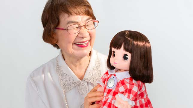 Like a real grandchild, Ami-chan will seem completely disinterested in your stories and will avoid making eye contact.