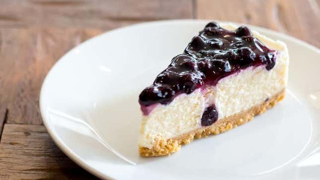 blueberry cheesecake on plate