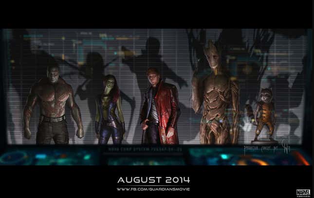 Concept art poster handed out at Comic-Con 2013 where the first footage from Guardians of the Galaxy was shown.