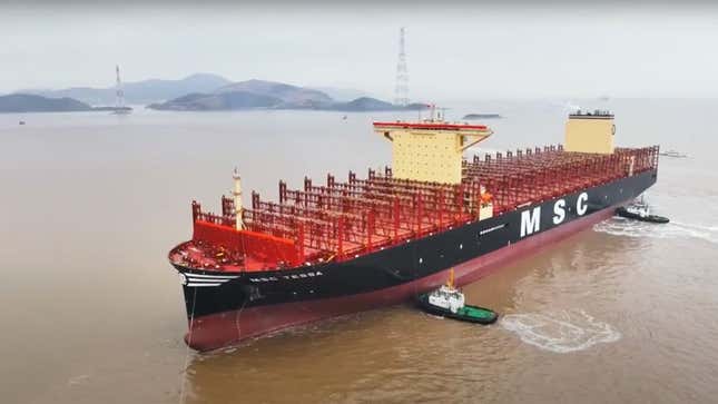 A photo of MSC Tessa container ship. 