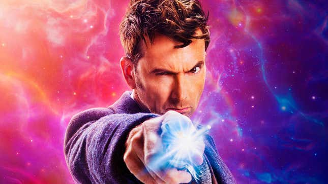 ديفيد تينانت في دور الطبيب الرابع عشر في صورة ترويجية لفيلم Doctor Who.