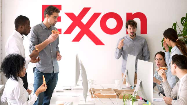 Image for article titled Exxon Staff Wins Company-Wide Pizza Party After Greenhouse Gas Levels Hit New High