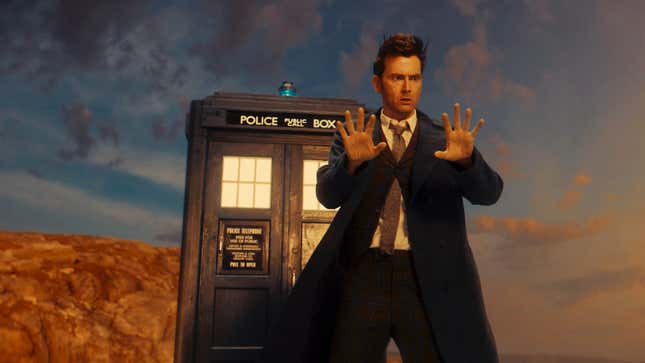 David Tennant como el decimocuarto doctor en Doctor Who.