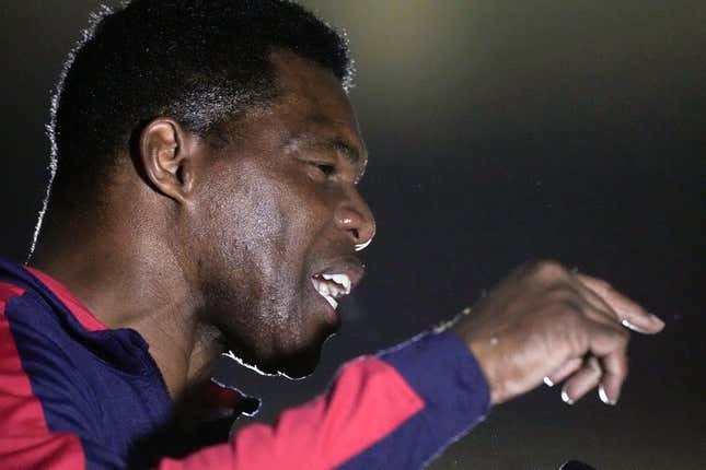 Republican nominee for U.S Senate Herschel Walker speaks during a campaign rally on Thursday, Nov. 10, 2022 in Canton, Ga.. Walker is in a runoff with incumbent Democrat Raphael Warnock.