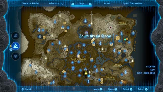 A map shows the location of South Akkala Stable.
