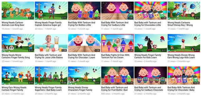 Image for article titled YouTube’s algorithms are terrorizing a generation of children