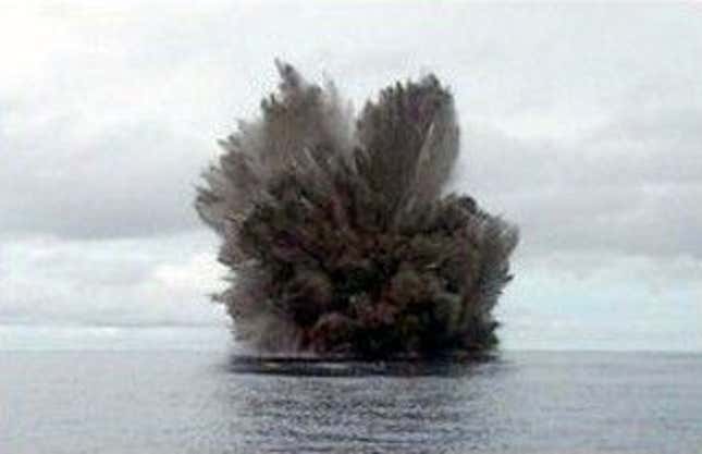 A 2004 photo of Kavachi erupting