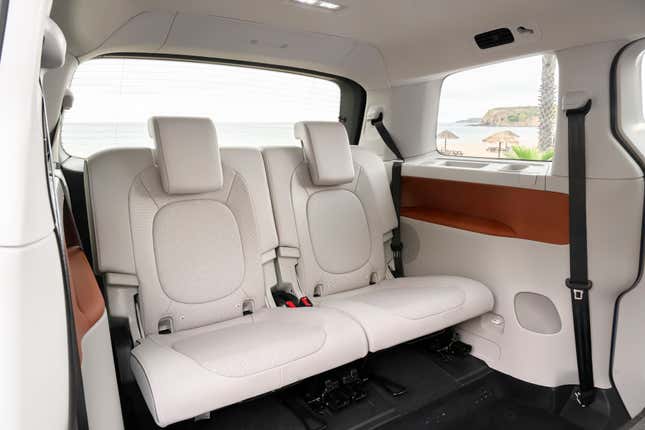 The third row of seats in a 2025 VW ID Buzz van