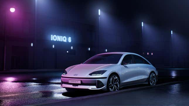 Image for article titled The 2023 Hyundai Ioniq 6 Is a 320-HP Electric Sedan With Funky Teardrop Styling