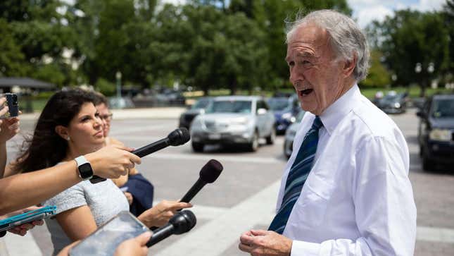Sen. Ed Markey (D-Mass.) speaks with reporters at the U.S. Capitol Aug. 6, 2022.