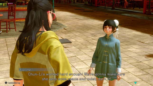 In Street Fighter 6's World Tour Mode the player's custom character talks to an NPC about Chun-Li.