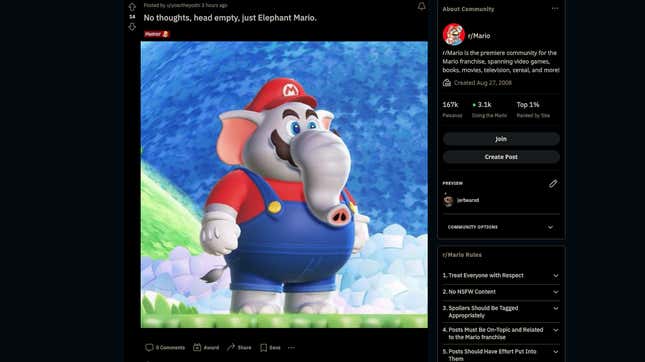 Image for article titled ‘Elephant Mario’ From Super Mario Bros. Wonder Has The Internet Screaming